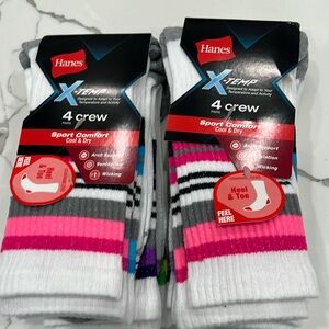 Hanes X-Temp Women’s 8-pack Crew Sport Comfort Socks
